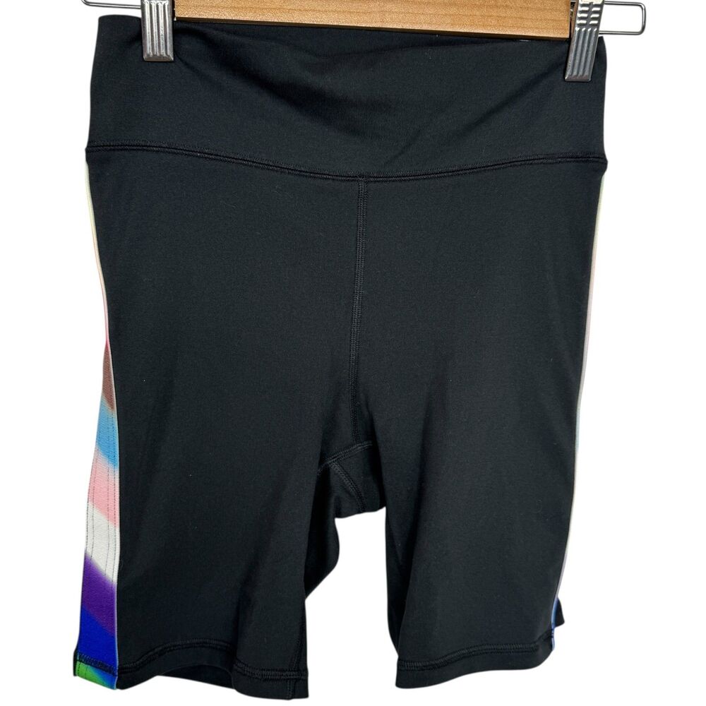 Gilly Hicks Black biker shorts with thick rainbow sides Size Medium